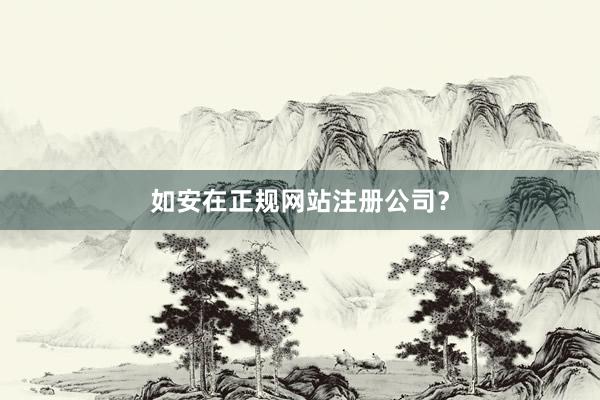 如安在正规网站注册公司？